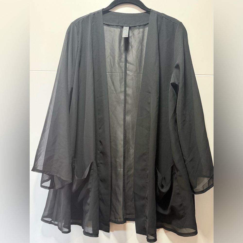 Bluebella Black Sheer Open-Front Robe
